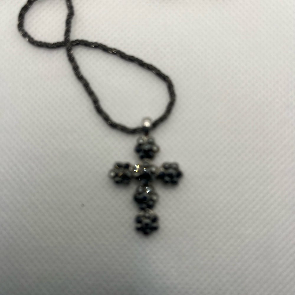 Black Cross Pendant Necklace